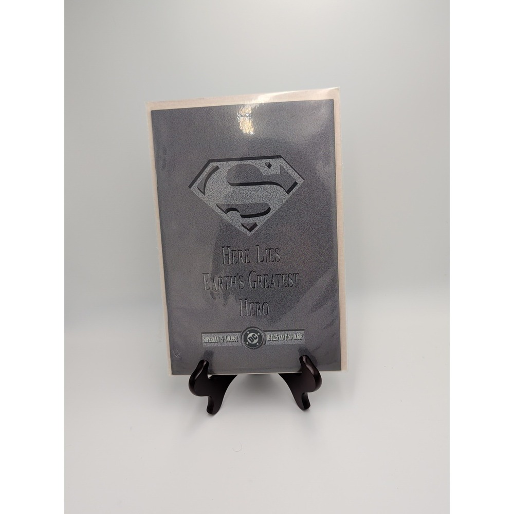 DC Superman 75 Death of Superman Tombstone Edition Ribbon Poster Stickers 1993